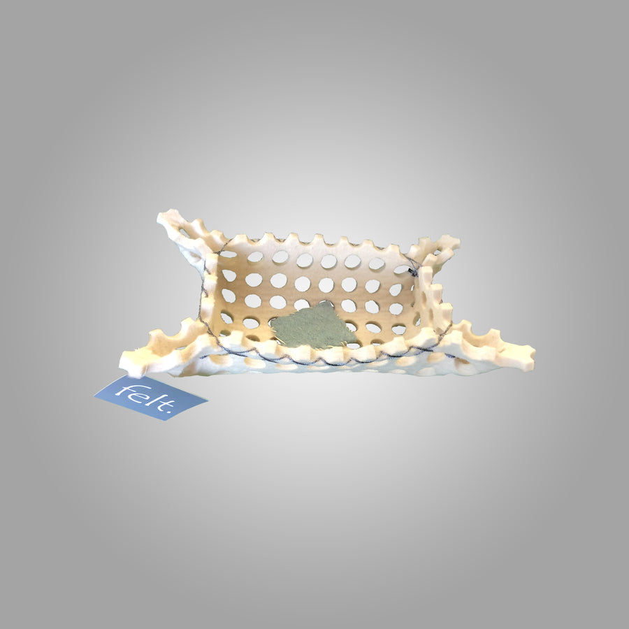 Felt White req. soft holder for keys, paper clips (Sale 50% Off)