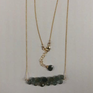 Moss Gemstone Row Necklace (Sale 15% off)