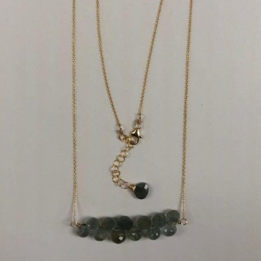 Moss Gemstone Row Necklace (Sale 15% off)