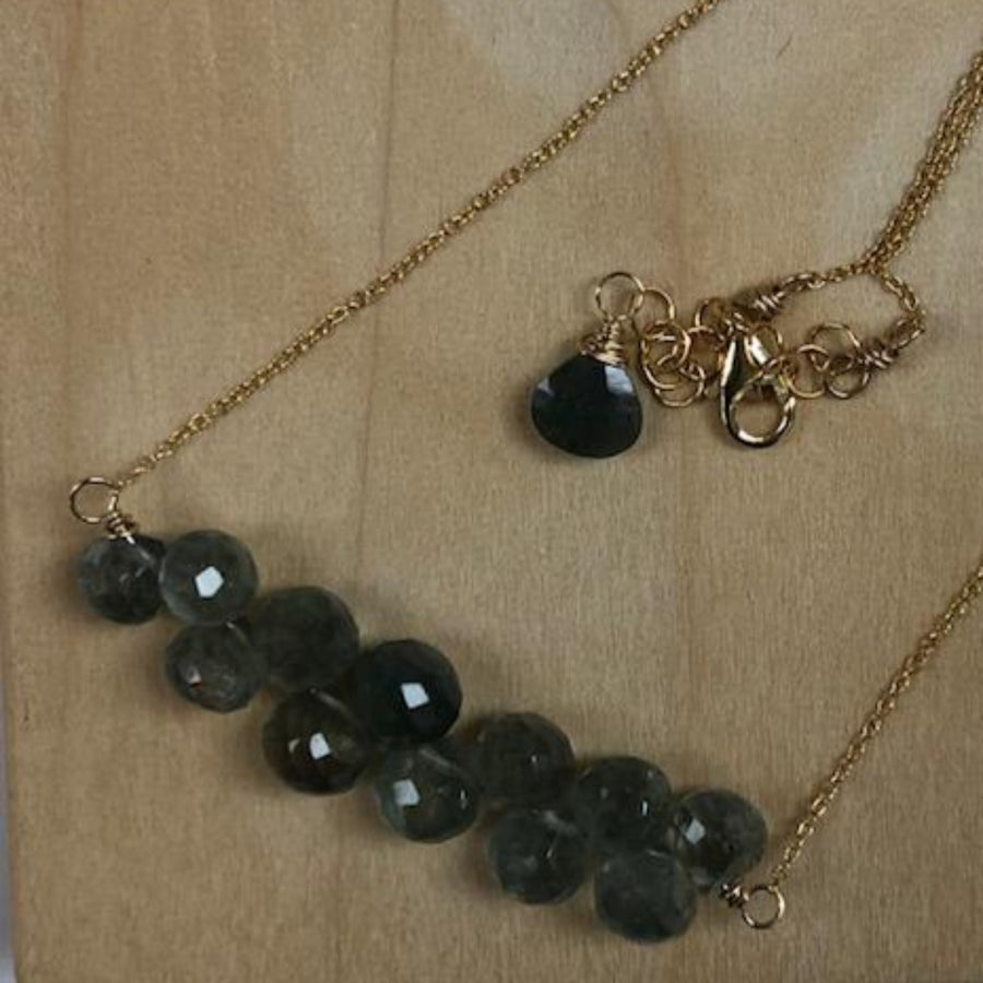 Moss Gemstone Row Necklace (Sale 15% off)