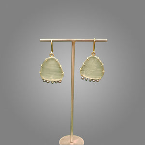 Moon Jelly Aquamarine and Pearl Earrings