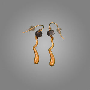 Moonstone and Gold Drop Earrings