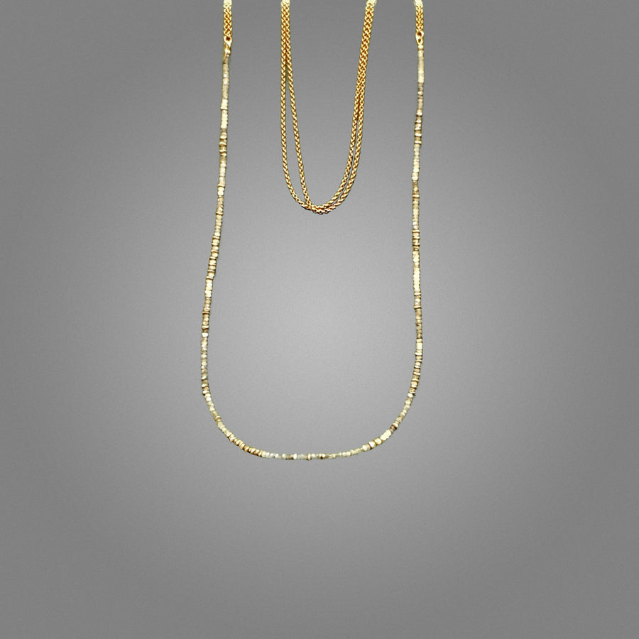 Moss aquamarine and brass chips (Sale 10% off)
